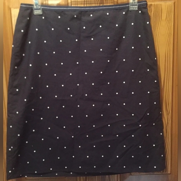 Tommy Hilfiger navy blue and white polka dot pencil skirt size 16 - Picture 1 of 11